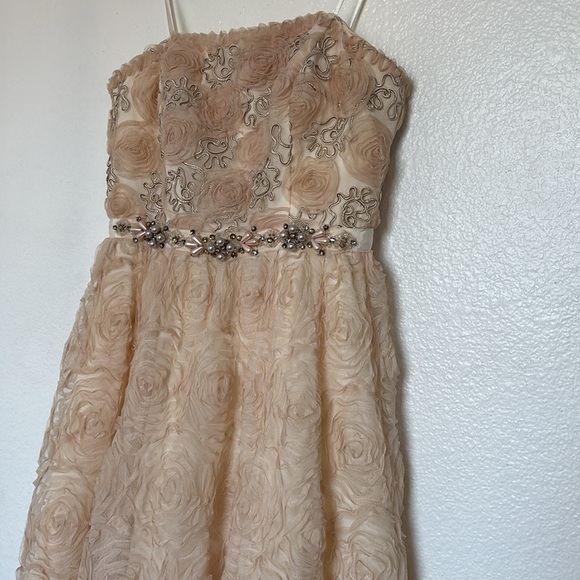 ADRIANNA PAPELL floral embossed party dress size 6 - Picture 2 of 13